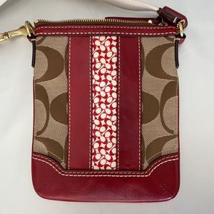 Coach Kitt crossbody with red leather